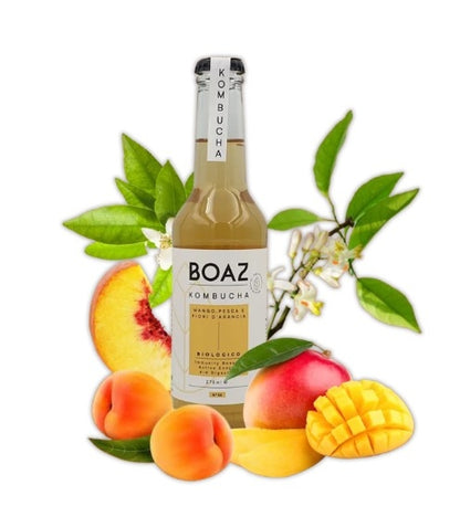 BOAZ KOMBUCHA - MANGO PEACH AND ORANGE BLOSSOM BIO