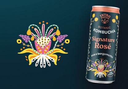 INTRO KOMBUCHA SIGNATURE ROSÉ - BLACK GRAPES AND BERGAMOT BIO CAN