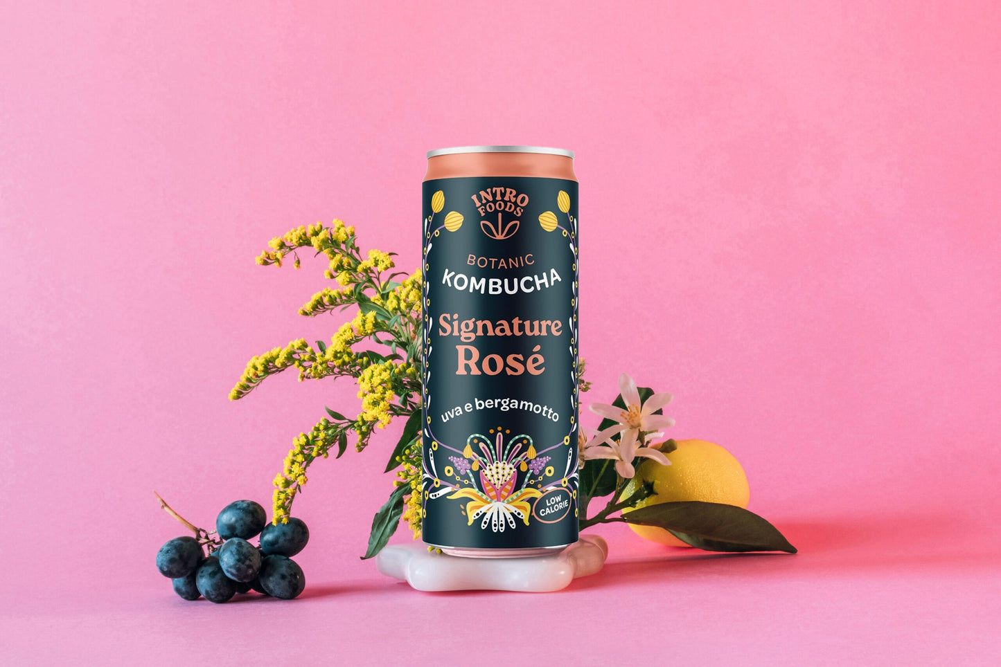 INTRO KOMBUCHA SIGNATURE ROSÉ - BLACK GRAPES AND BERGAMOT BIO CAN