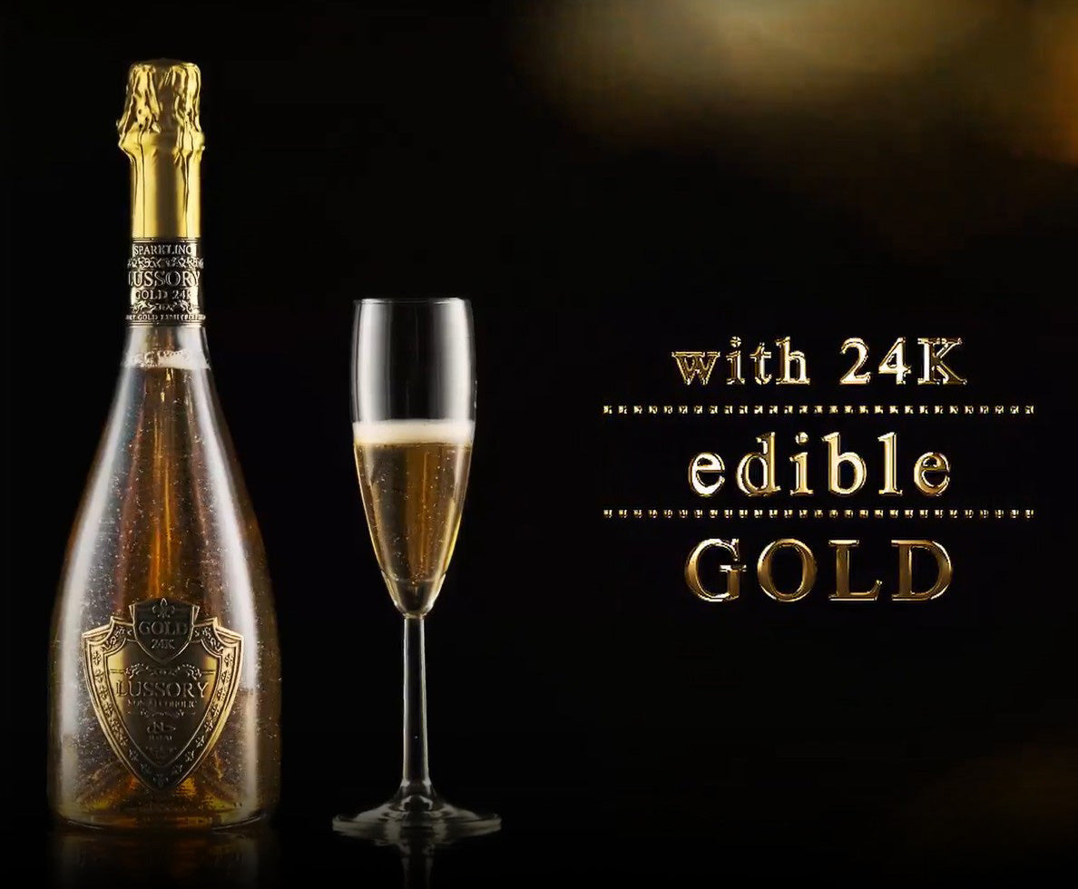 LUSSORY PURE 24K GOLD FLAKES 0.0% - limited edition white sparkling wine brut