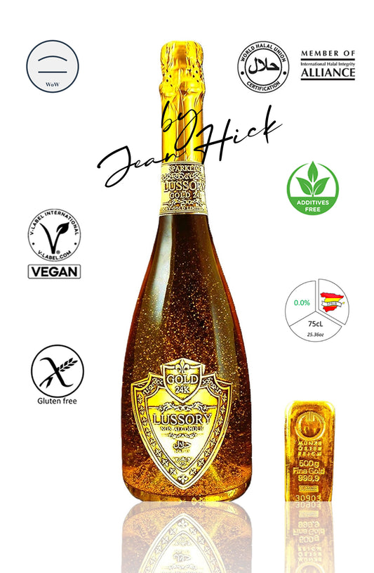 LUSSORY PURE 24K GOLD FLAKES 0.0% - limited edition white sparkling wine brut