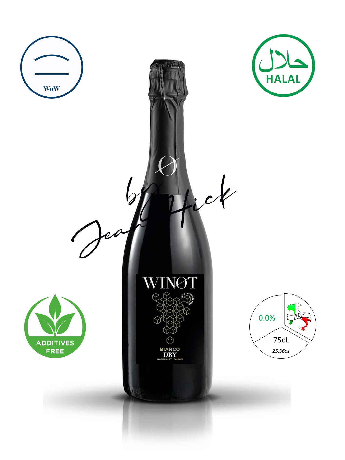 WINOT BIANCO DRY 0.0% — premium white sparkling wine from piedmont